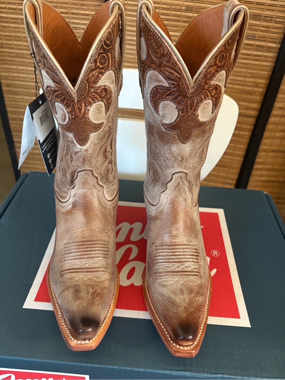 Tony Lama Lomita Dusty White 10” Western Boot - Picture 9 of 13